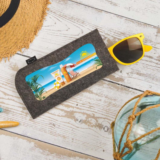 Promotional Stirling RPET Felt Sunglass Pouches Detail